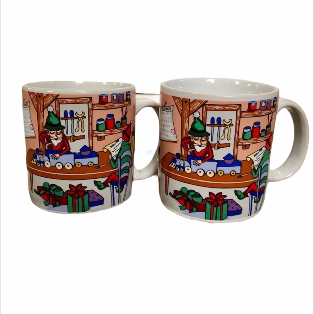 Sue Zipkin Holiday Wrapping Paper Coffee Mug Set.